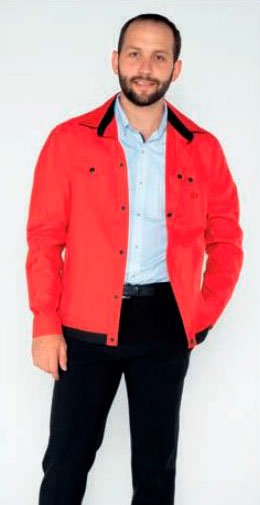 Jacket roja con dos botones