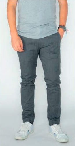 Pantalón gabardina gris jaspeado